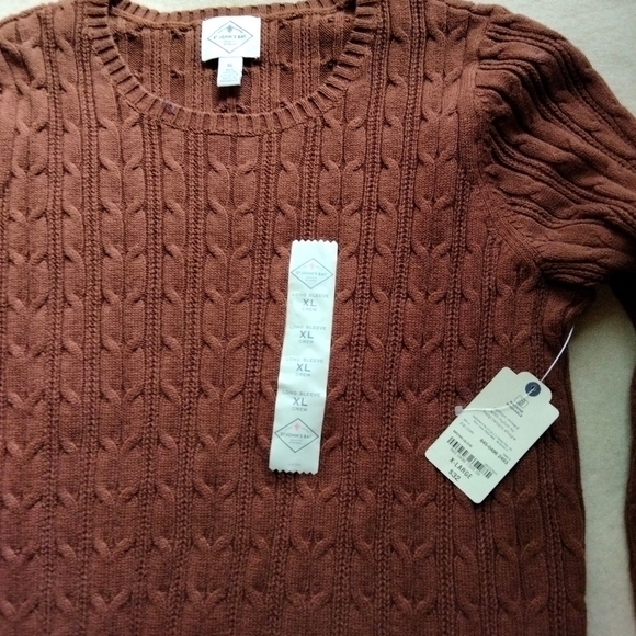 BRAND NEW CABLE KNIT SWEATER, BROWN, SIZE XL - Picture 2 of 7